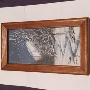 Vintage Original winter oil painting